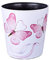 Scakbyer Papierkorb, 10L PU Leder Mülleimer, Dekorative Abfallkorb, Kapazität kleine Abfallpapierkorb, Wasserdichte Mülleimer für Wohnzimmer, Schlafzimmer, Büro und Küche - Schmetterling - Rosa