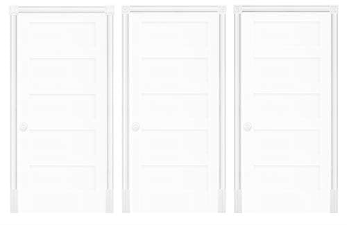 Marco de puerta DK02 - Marco de plástico PU blanco, Juego/y selección de componentes - Grand Decor (listón plano D480)