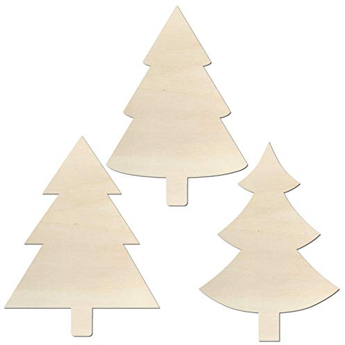 Kleenes Traumhandel 3er Set Weihnachtsbäume Tannenbaum bis 80 cm Höhe zum selber bemalen (30 cm Höhe, 3er Set Tannen)