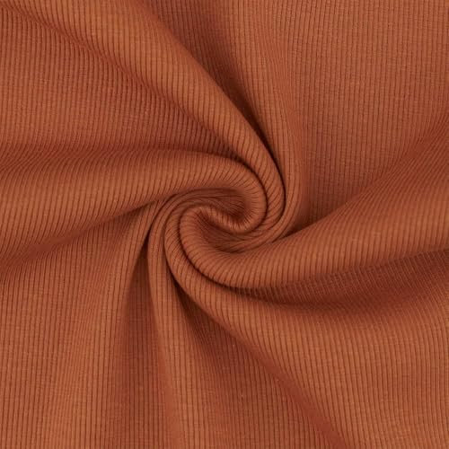 Bündchenstoff Alina, leicht gerippt, Schlauchware, uni terracotta (Länge am Stück: ab 25cm x Breite: 28cm/56cm)