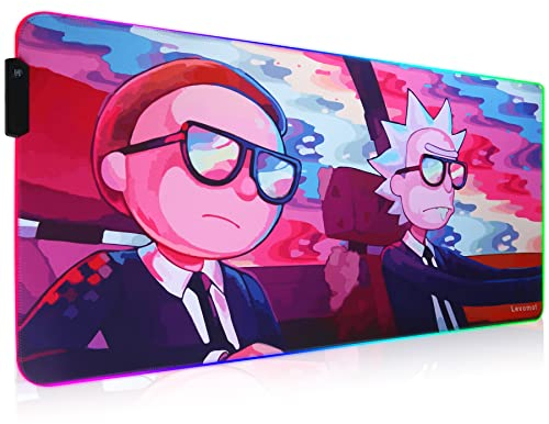 RGB Mouse Mat Large Size Mouse Pad 900x400x3mm, XL Led Mouse Pad Gaming Keyboard Desk Mat Glowing with 10 Lighting Modes Anti-Slip Rubber Base for Computer, PC, Laptop, Office and Desk(9040 Rrainbow)