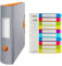 Leitz Qualitäts-Ordner 180° Active, A4, Breit, Grau, 11160088 & Register für A4, PC-beschriftbares Deckblatt und 10 Trennblätter, Taben mit Zahlenaufdruck 1-10, Überbreite, WOW, 12430000