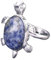 KSKAN Ring Damen, Damen Verstellbare Ringe Antik Sodalith Offene Ringe Niedliche Schildkröte Natürlicher Kristall Damenschwanz Ring Chakren Reiki Balance Fingerringe Schmuck Jubiläen Geschenk