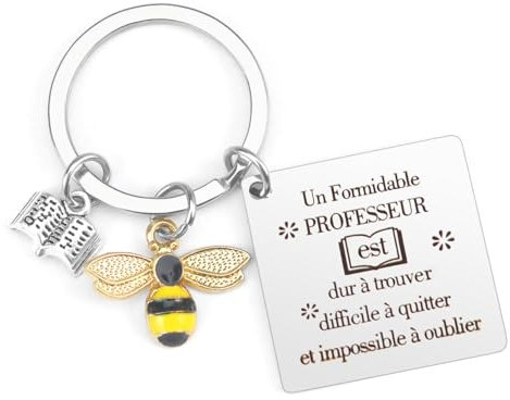 Cadeau Maitresse Porte clef Cadeau Professeur Maitresse Cadeau Maitresse d'école fin d'année Cadeau pour Maitresse d'ecole Cadeau Institutrice d'école fin d'année Merci Cadeau de l'abeille Noel