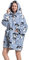 Ruiuzioong Übergroße Tragbare Decken Hoodie Sweatshirt für Damen Herren, Pullover Kapuzenpullover Oversized Tragbare Decke Weich Hoodies Kapuzenpullover (Großer Ohren Hund-Erwachsene)