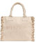 Pinko Beach Shopping Canvas Riciclato Sale/Pepe, Borsa Donna, 7UHQ_Sabbia/Ecru-Antique Gold, Taglia Unica