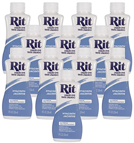Rit Dye - Tinte líquido para tela de 8 onzas para ropa, decoración y manualidades, jacinto (paquete de 12)