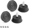 WJUAN 4 Piezas Muebles Pies Ajustables, Pies de Montaje de Goma Acero Galvanizado con Rosca M6 Alta Estabilidad Pies Niveladores Atornillables Diámetro de Base 38 MM