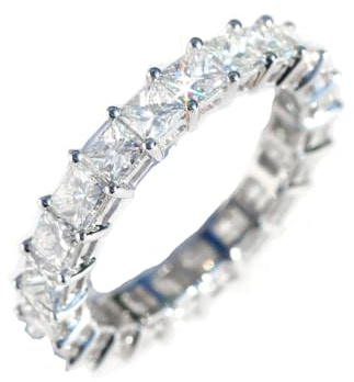 PAMTIER Frauen Edelstahl Eternity Ring Quadratisch Cubic Zirconia CZ Stackable Ring Verlobung Hochzeit Band