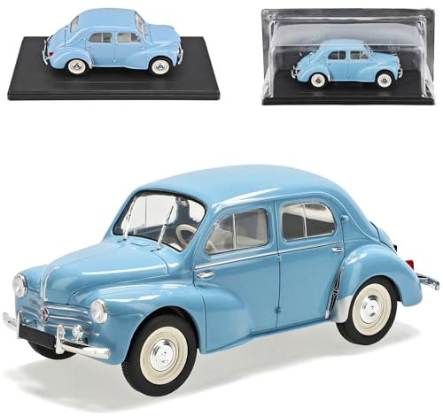 Ixo Renautl 4CV Limousine Blau 1946-1961 mit Sockel 1/24 Modell Auto Modellcarsonline Modell Auto