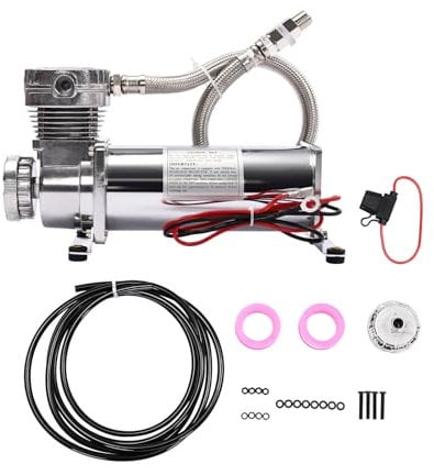 Kit de compresor de aire de 200 PSI 3/8 NPT, hornillo de transporte de aire resistente, compresor de suspensión de aire de 12 V, compresor de alto rendimiento para vehículos, sistemas de suspensión