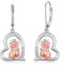 MEDWISE Otter Ohrringe 925 Sterling Silber Herz Hängend Tropfen Schmuck Geschenk Hypoallergener für Mädchen Damen Ehefrau Frauen Tochter Kinder Weihnachts