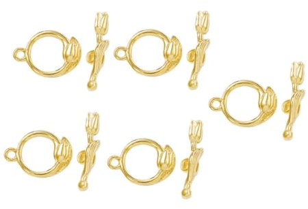 CIMAXIC 5 Sets Toggle Clasps Rose Toggle T Bar Clasps for Necklace Jewelry Making Jewellery Clasps and Necklace Clasps for Jewellery Making Necklace Clasps and Closures Kits for