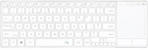 Rii Wireless Keyboard with Trackpad,Dual Mode Bluetooth &Wireless Keyboard with Touchpad,Metal Board for PC,Laptop, Tablet,Windows,Androids (BT+2.4G)-White