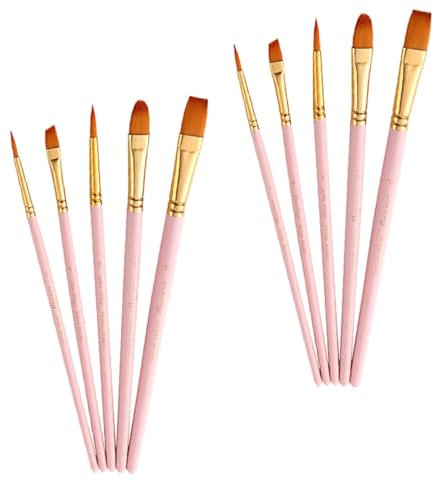 HAPINARY 10 STK Ölpinsel Winsor Aquarelle Detail Palette Zobelfarbe acrylbilder bürste Reinigung ölmalerei pinselhalter ölbilder Werkzeug Ölgemäldepinsel praktischer Pinsel Nylon Rosa