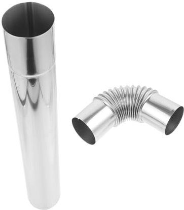 Hemobllo 1Ensemble Kit de Acier Inoxydable pour Poêle à Tube Droit Coude de Évacuation de Facile à Installer