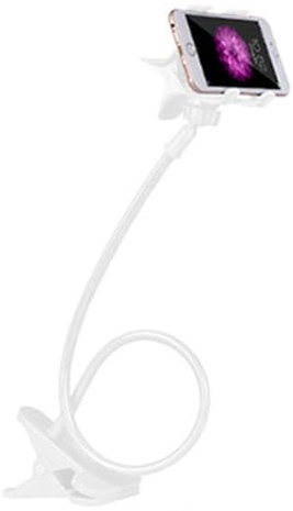 Schwanenhals Handyhalterung für Bett, 75cm Handyhalter Flexible Arm Verstellbare Lazy Handy Halterung Bracket, 360 Grad Drehung Handy Ständer Smartphone für Bett Home Tische Bücherregale (Weiß)