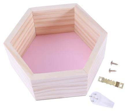 FIXOSHEE Hexagonales Holz-wandregal aus Massivem Kiefernholz Kleines Pinkfarbenes Kinderzimmer Kindergeschäfts-dekorationsregal Rustikales Kreatives Waben-Design zur Aufbewahrung von