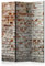 murando Raumteiler Ziegel-Optik Foto Paravent 135x172 cm einseitig auf Vlies-Leinwand Bedruckt Trennwand Spanische Wand Sichtschutz Raumtrenner rot f-B-0034-z-b