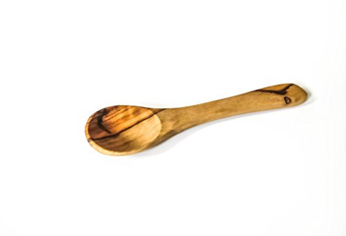 Di verdure/Riso Cucchiaio Cucchiai in legno d' ulivo profondo, forma moderna in legno d' ulivo, 11 cm