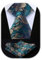 HISDERN Krawatte Herren Extra Lange Petrol Gold Krawatten mit Einstecktuch Set Paisley Herrenkrawatte Taschentuch Formelle Hochzeit Schlips für Männer