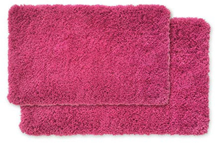 WohnDirect Set de Tapis de Bains 2 pièces Tapis de Bain Rose