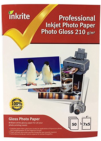 Inkrite 7 x 5 mm 210 gsm pixelkönigin Professional Papier – Foto glänzend (Pack von 50 Blatt)