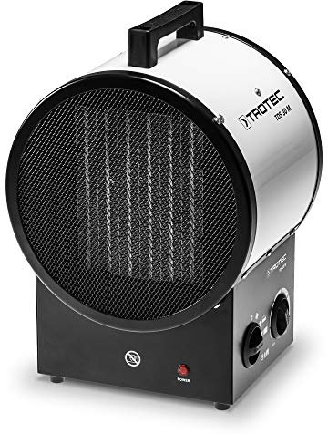 TROTEC Bauheizer elektrisch TDS 30 M – Heizleistung 0,05 kW / 3,3 kW / 5 kW – Elektroheizer Luftmenge 575 m³/h – Heizlüfter mit Thermostat, Keramik
