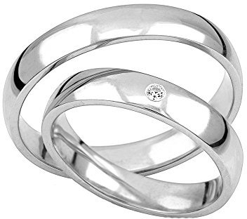 2x Palladium Eheringe Partnerringe Trauringe Verlobungsringe inkl. Gravur und Steine PDJC01-500