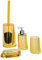 4 TLG. Bad-Set Paradise aus Acryl, orange, Badezimmer Accessoires-Set, mit WC-Garnitur, Seifenschale, Seifenspender und Zahnputz-Becher