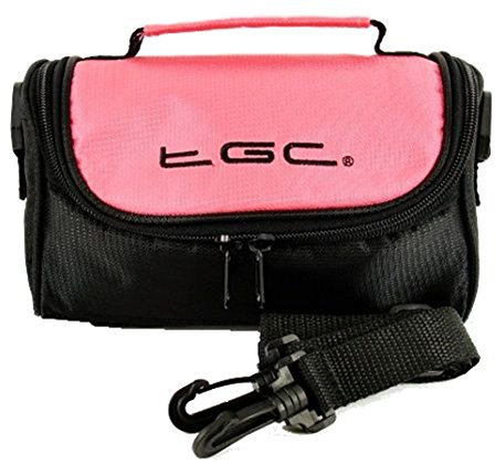 Samsung NX3000, NX mini Camera Case Bag by TGC ® with shoulder strap and Carry Handle (Baby Pink & Black)