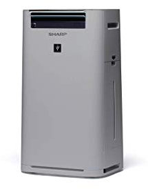 SHARP UA-HG60E-L Luftreiniger mit Luftbefeuchter für Räume bis zu 50 qm, 3-Stufen Filtersystem (Vorfilter, Geruchsfilter, HEPA-Filter), grau