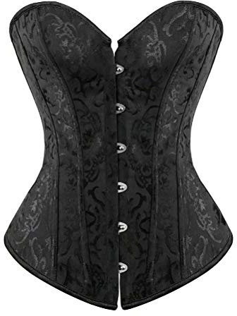 Korsett Schwarz Korsage Damen Corset Top Sexy Vintage Große Größe 3XL