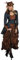 shoperama Steampunk Kleid Braun/Blau Damen-Kostüm Burning Man viktorianisch Industrial Retro-Futurismus hochwertig, Größe:44