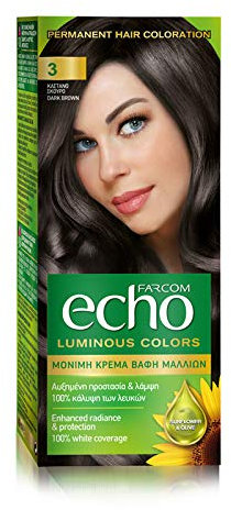 FARCOM Echo Haarfarbe mit natürlichem Olivenextrakt und Vitamin C 60ml (3 Dark chestnut)