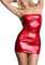VicSec Damen-Unterwäsche-Rock aus PU-Leder, mit glänzender Beschichtung, Umweltschutz, Schwarz, rot, Taille unique Taille courte
