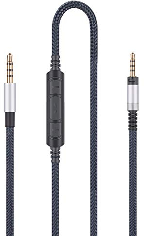 Audio Replacement Cable with in-Line Mic Remote Volume Control Compatible with Sennheiser Momentum, Momentum 2.0, HD1 Headphones, Audio Cord Compatible with Samsung Galaxy Huawei Android