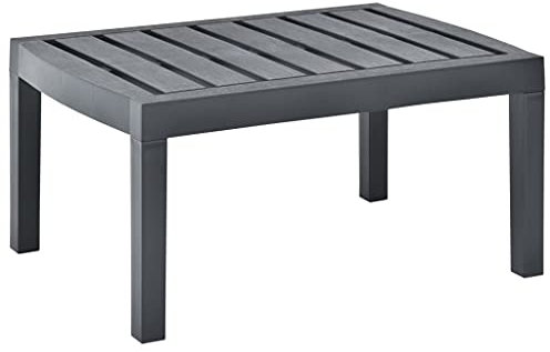 vidaXL Gartentisch Wetterbeständig Beistelltisch Teetisch Balkontisch Tisch Garten Couchtisch Kunststofftisch Anthrazit 78x55x38cm Kunststoff