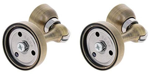MroMax 201 Stainless Steel Door Magnetic Catch Holder Stopper Screw Wall Mount Brass Tone 2pcs