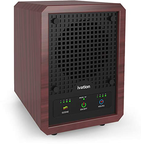 Ivation 5-in-1 Air Purifier & Ozone Generator For Up to 3,500 Sq/Ft, Ionizer & Deodorizer – Included 2 UV Lights, Photo-Catalytic and Carbon Filters, Eliminates Odors from Pets, Smoke, Food & More