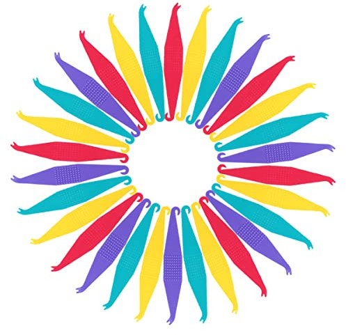 30 Stück Gummiband-Einsetzer für Zahnspangen – Bunte Einweg Kunststoffhaken für Kieferorthopädie, Zahnspange Zubehör zum Platzieren von Gummiringen