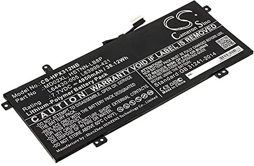 TECHTEK Batterie pour Ordinateur Portable 4950mAh Compatible avec [HP] Chromebook X360 12B-CA0000NG, Chromebook X360 12B-CA0000NS, 12B-CA0000UR, 12B-CA0001NA, 12B-CA0001NB, 12B-CA0001UR, 12B-CA0005NF