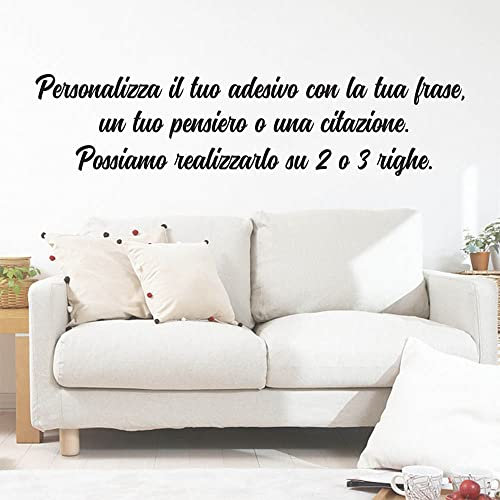 Adesivo da parete CREA LA TUA FRASE in vinile prespaziato - Adesivi per casa con frase personalizzata in diversi colori e misure - Kamiustore (60x15cm)