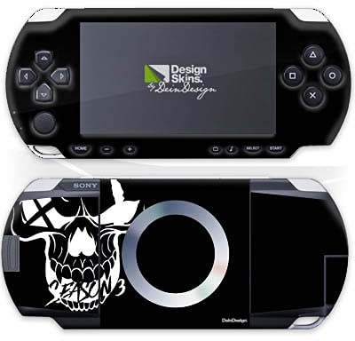 DeinDesign Skin kompatibel mit Sony PSP 1000 Folie Sticker Totenkopf Moji YouTube