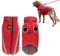 Tineer Reflektierender verdickter Warmer Hundemantel für mittelgroße Hunde, wasserdichte Winddichte Haustierjacke Weste Outdoor-Outfit Weiches Fleece-Hundebekleidung für kaltes Wetter (2XL, rot)