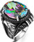 mysilverworld Herren-Ring aus massivem 925er-Sterlingsilber mit Adler-Design, mystischer Topas-Stein, 925er-Sterlingsilber, Metall, Topas