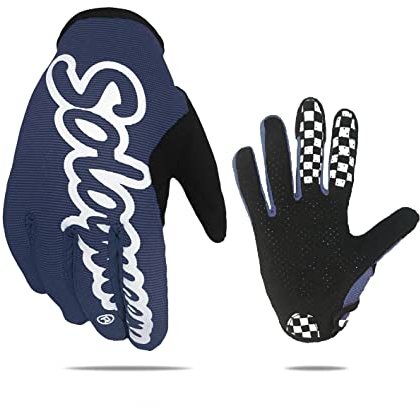 SOLO QUEEN Gloves for Sim Racing Karting ATV Steering Wheel Games (Blue,XL)