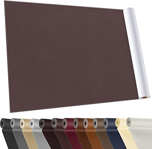 YAFLC kunstleder selbstklebend Braun, 40 x 160cm leder patch selbstklebend, kunstleder reparaturset für couch Autositz Sofa Möbel Leder Reparatur Jacken und Renovierung