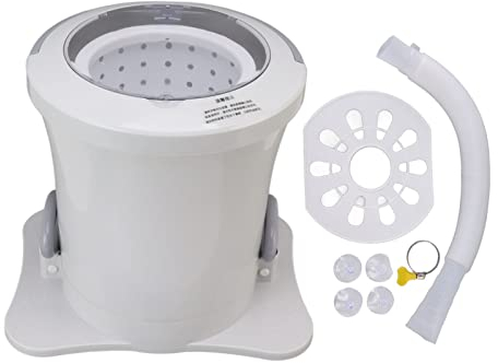 Compact Spin Dryer, Portable Manual Non Electric Suitable for Camping Dormitory Apartment Laundry Camping RV Travel Underwear Socks Baby Clothes (White)
