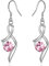 Ohrringe Hängend Damen Silber Ohrhänger hängende 925 Silber Ohrringe mit funkelnedem Rosa Zirkonia